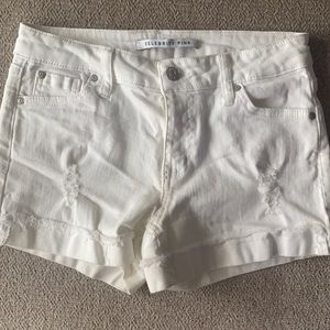 White Jean Shorts